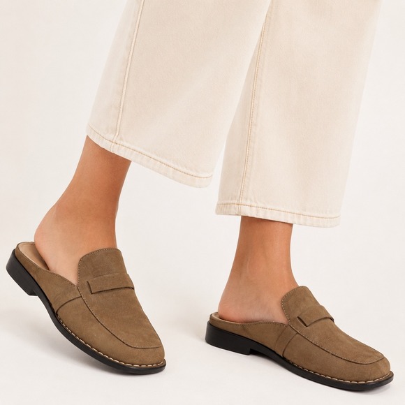 Dockers Shoes - Dockers Women's Brown Leather Mule Loafers Comfort‎ Slip On Shoes Size 10M